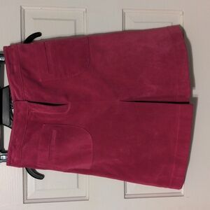 Lilly Pulitzer Vintage Hot Pink Suede A-Line Skirt Size 2